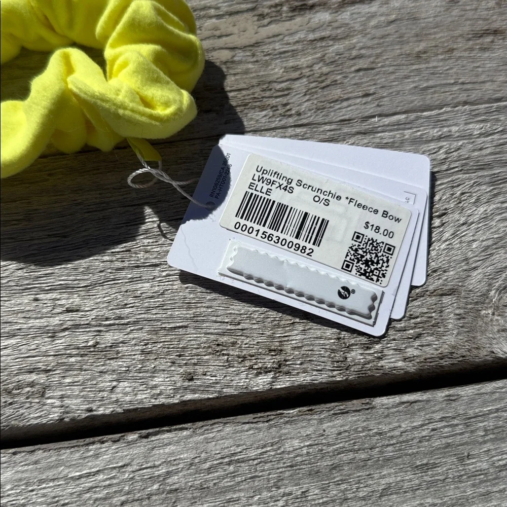Bundle of 4 LULULEMON Uplifting Scrunchie Fleece Bow – Electric‎ Lemon 💛 NWT